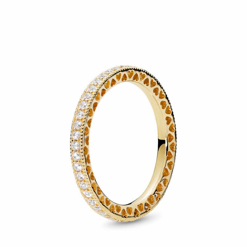 Pandora Shine™ Hearts Stackable Ring NZ, 18ct Gold Plated (129603-ONM)